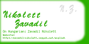 nikolett zavadil business card